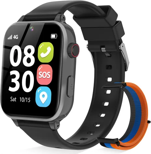 Miniatura 11 de Reloj inteligente 4G para niños y niñas con rastreador GPS, reloj inteligente para niños, llamada telefónica, videollamada SOS para niños, regalo