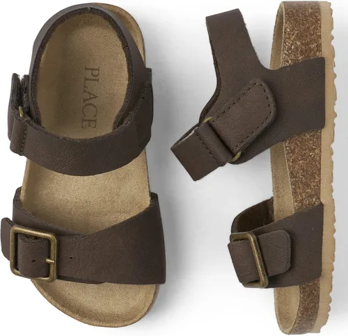 Miniatura 2 de The Children's Place Sandalias planas de doble hebilla ajustable para niño y bebé