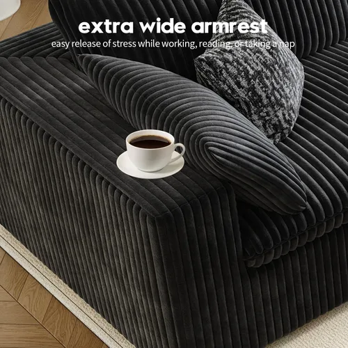 Miniatura 7 de LoveSeat Cloud Couch Sofá Seccional Modular para Sala de Estar, Sofá Moderno con Asiento Profundo, Sofá de 2 Plazas Sin Huesos con Otomana, Cómodos