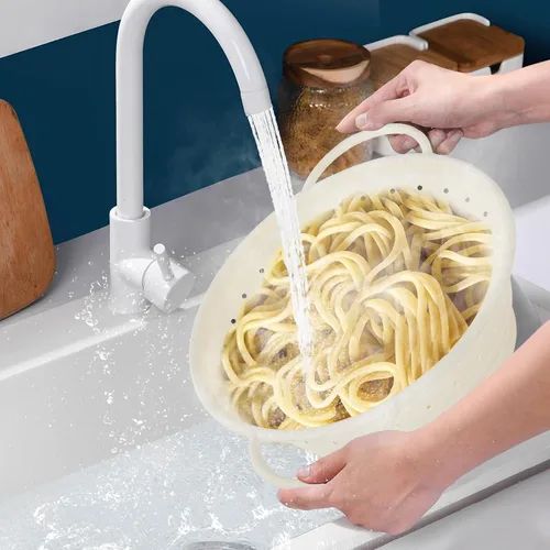 Miniatura 4 de Kkioiome Coladores y coladores, colador plegable de silicona para fregadero, 13 pulgadas, coladores y coladores para cocina, escurridor grande
