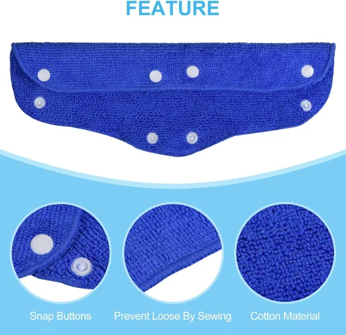 Miniatura 4 de PATIKIL Banda de sudor para casco, paquete de 6 unidades, de algodón, lavable, con botón a presión, para casco de seguridad, color azul