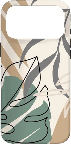 Miniatura 21 de Funda abstracta minimalista exótica para iPhone 13 Pro Tropical Botanical Beige Brown