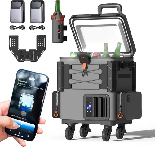 Miniatura 11 de LiTHELi 12V Refrigerador de Coche y Enfriador Eléctrico, 21QT/20L Refrigerador de Coche Portátil (-4-68℉), Enfriador de Compresor Alimentado por