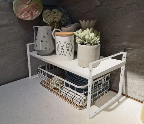 Miniatura 4 de Jojocross Estante organizador de especias apilable expandible en gabinetes, estantes de cocina, armarios de cocina, estantes apilables, despensa, 3