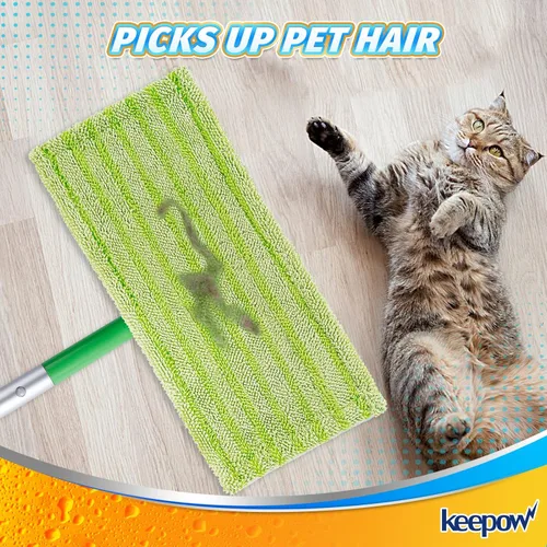 Miniatura 8 de KEEPOW Almohadillas reutilizables para trapeador compatibles con Swiffer Sweeper – Recambios de limpieza de pisos de microfibra lavables para uso