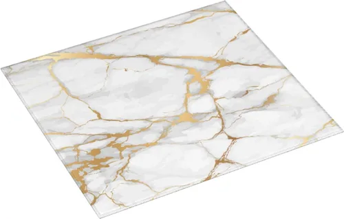 Miniatura 9 de Tapete de secado de platos de mármol blanco dorado para encimera de cocina, absorbente de 16 x 18 pulgadas, placa de microfibra de vidrio