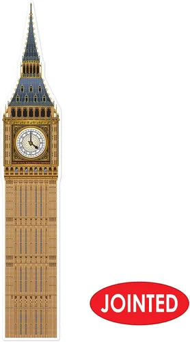 Miniatura 3 de Beistle Big Ben - Telón de fondo para fotos, 5 pies y 11 pulgadas de alto, decoración de pared de fiesta internacional británica, decoración