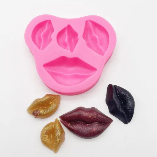 Miniatura 6 de 3pc chica bailarina, herramientas de maquillaje, labios boca silicona chocolate molde pastel decoración herramientas Fondant Sugarcraft moldes