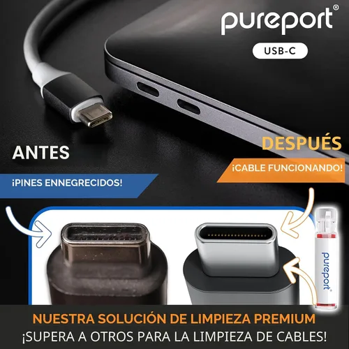 Miniatura 4 de Kit de Limpieza Multi-Herramienta PurePort USB-C Limpia, repara y restaura puertos USB C y cables de teléfono celular, tableta y portátil