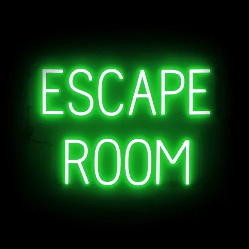 Miniatura 61 de SpellBrite Cartel de ESCAPE ROOM Letrero relacionado con el entretenimiento con aspecto de neón, fuente de luz LED roja 23.6 x 15.0 pulgadas Rojo