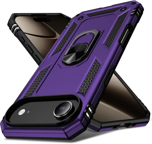 Miniatura 10 de 17 Pro - Funda de teléfono para hombre con anillo de soporte, armadura resistente de grado militar para iPhone 17 Pro, funda a prueba de golpes, Azul