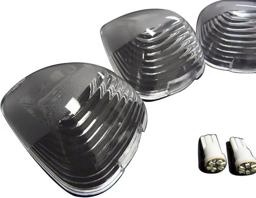 Miniatura 2 de VMS Racing 5 cubiertas de luces de techo CAB en transparente CRL 264142CL con (bombillas LED súper blancas) compatibles con Ford F250 F350 F450 F550