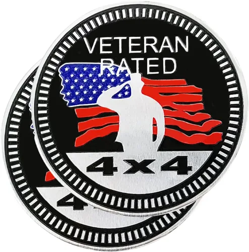 Miniatura 21 de 2 insignias de metal para automóvil de Booble Bounce, insignias de metal redondas 3D, compatibles con vehículos Jeep Wrangler, camiones, SUV, RV