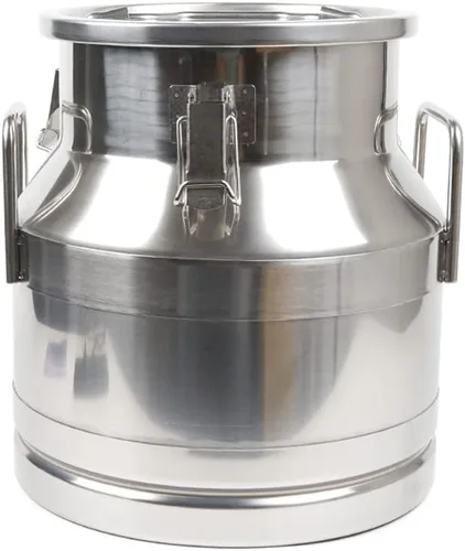 Miniatura 5 de Lata de leche de acero inoxidable de 20 L, cubo de leche para vino, cubo de vino, jarra de leche con tapa sellada resistente, con tapa sellada