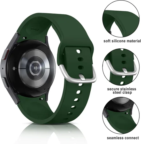 Miniatura 2 de Correas sin huecos compatibles con Samsung Galaxy Watch 7 6 5 4 FE 40mm 44mm/5 Pro 45mm/6 Classic 43mm 47mm/4 Classic 42mm 46mm, Correa de 20mm