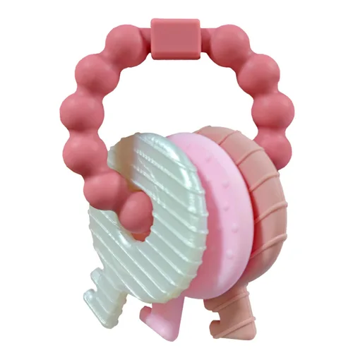 Miniatura 10 de Llaves de mordedor para bebés, llaves de dentición, juguetes para bebés de 3 a 18 meses, juguetes sensoriales para masticar, sin BPA, para aliviar
