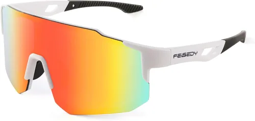 Miniatura 13 de FEISEDY Gafas de sol deportivas para hombres, mujeres y adolescentes - Béisbol, ciclismo, ciclismo UV400 protección B2388 008-negro rosa