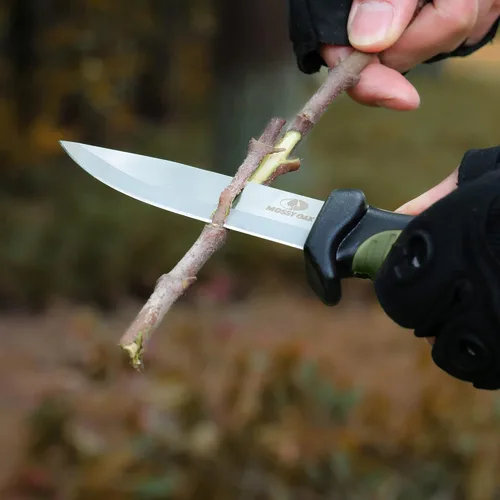 Miniatura 7 de Mossy Oak Cuchillo de hoja fija para exteriores con funda, hoja de punto de caída de acero inoxidable de 4 pulgadas, cuchillos al aire libre