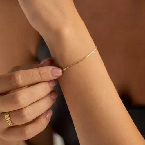 Miniatura 4 de Kyerlyn Pulseras de oro para mujer, juego de pulseras de oro de 14 quilates para mujer, delicada cadena de cuerda trenzada de espiga de espiga