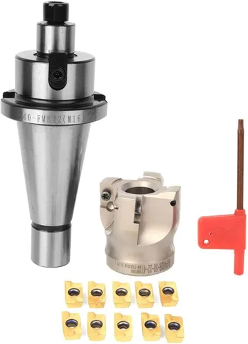 Jeanoko NT40-FMB22 Soporte para portabrocas + cortador BAP400R-50-22-4T + APMT1604 Juego de herramientas de fresado CNC (10 insertos de fresado)