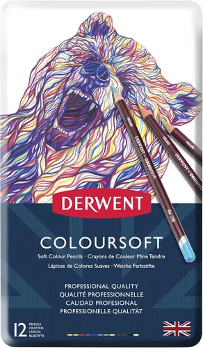 Miniatura 8 de Derwent Lápices de colores, lápices ColourSoft, Skintone, dibujo, arte, lata de metal, 6 unidades (2300217)