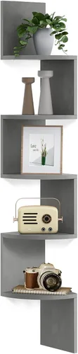Miniatura 4 de VASAGLE - Estantería de esquina para montaje en pared, estantería flotante de 5 niveles, estantería de esquina para plantas, para dormitorio, salón