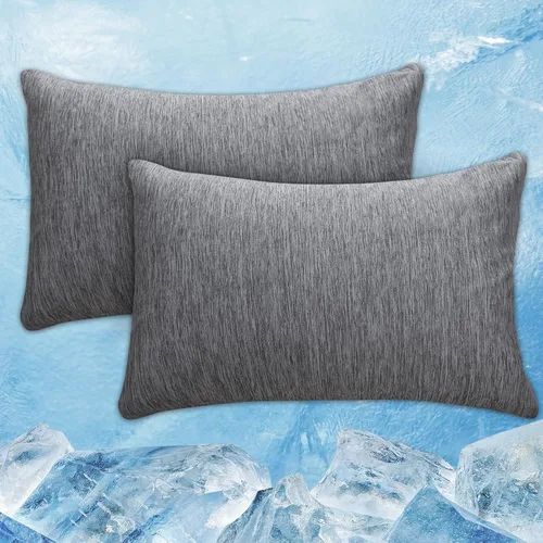 Miniatura 14 de CHOSHOME Fundas de almohada refrescantes con cremallera Fundas de almohada Q-Max > 0.45 con cremallera para personas que duermen con calor, suaves