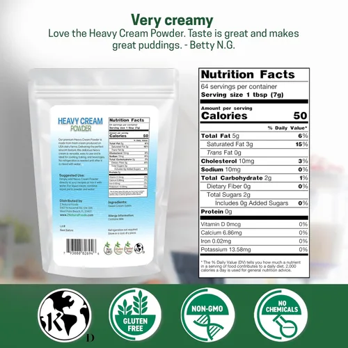 Miniatura 2 de Z Natural Foods Nata en polvo – Densa en nutrientes y deliciosa crema en polvo con 1 año de vida útil – Fácil de usar y perfecta para café, hornear