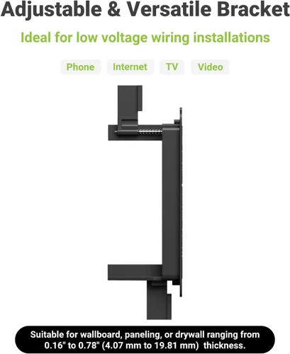 Miniatura 6 de Placa de pared con cepillo con soporte de montaje, cubierta decorativa para pasar cables de bajo voltaje, ocultador de cables de una sola banda