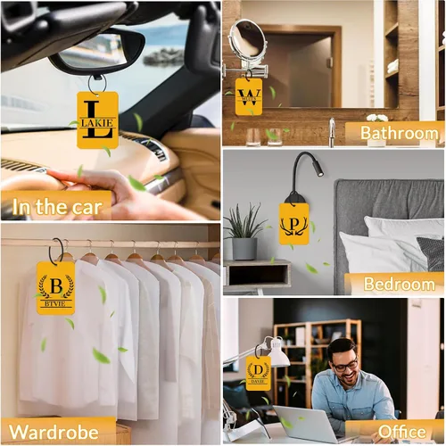 Miniatura 5 de Ambientador de aire personalizado con foto para automóvil, ambientador de doble cara personalizado para automóvil, ambientador de olor con texto