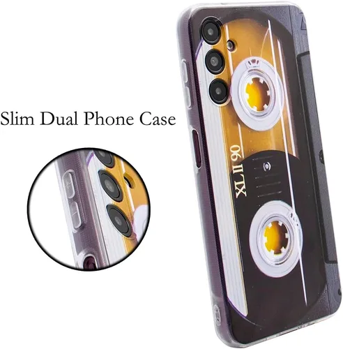 Miniatura 3 de Compatible con Samsung Galaxy A14, funda delgada de doble casete retro a prueba de golpes, suave, funda protectora para Samsung Galaxy A14