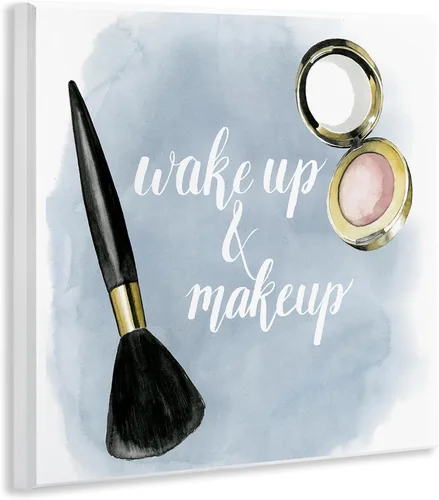 Miniatura 3 de Stupell Industries Grace Popp - Placa artística de pared con texto en inglés "Watercolor Wake Up & Make Up", 12 x 12 pulgadas, fácil de colgar