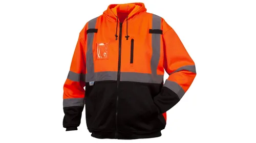 Pyramex RSZH3320X2 RSZH33 Series Sudaderas Clase 3 Premium cremallera sudadera en naranja - 2X grande Naranja (Hi-Vis Orange)