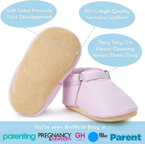 Miniatura 3 de BirdRock Baby - Mocasines sin bordes de piel auténtica, para niños y niñas, recién nacidos, bebés, infantes