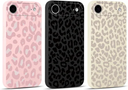 Miniatura 30 de Paquete de 3 Fundas Bonitas con Estampado de Guepardo para iPhone 13/14 de 6.1" Funda de Teléfono, Fundas de Diseño Estético de Leopardo Silicona