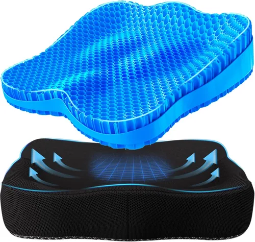 Miniatura 9 de Cojín de asiento más grueso para silla de oficina, gran cojín de asiento de gel para largas sesiones de sentado, soporte para alivio del dolor