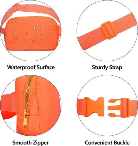 Miniatura 104 de Riñonera cruzada para mujeres y hombres, bolsa para cinturón para senderismo con correa ajustable, riñonera para correr, entrenamiento, deportes