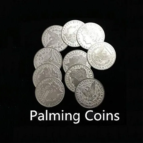 Miniatura 2 de Enjoyer Palming Coins(Morgan Version) Trucos de magia Moneda Magia Gimmick Mago Accesorios Accesorios de escenario, 10 unids/lote