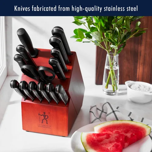 Miniatura 3 de HENCKELS Solution - Juego de 15 cuchillos ultraafilados con bloque, cuchillo de chef, cuchillo de pan, cuchillo de carne, ingeniería alemana Negro
