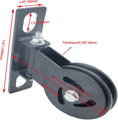 Miniatura 2 de MARLANG Sistema de polea de cable para estante de sentadillas, accesorio de polea giratoria de 180°, pernos M14 para rack de Φ16-1.024 in, máquina