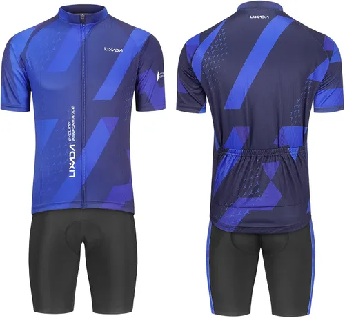 Miniatura 27 de Lixada Camiseta de ciclismo para hombre de manga corta con pantalones cortos acolchados de secado rápido para verano, ropa corta para bicicleta