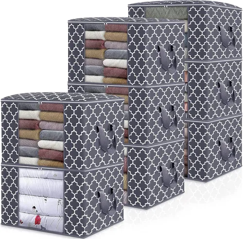 Miniatura 27 de WISELIFE Bolsas de almacenamiento, organización de ropa de manta grande y contenedores de almacenamiento para ropa de cama, edredones, organizador