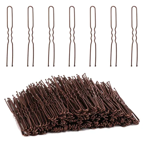Miniatura 20 de Tbestmax 300 alfileres de moño en forma de U, para sujetar el pelo de ballet, red de pelo para mujer, 2.3 pulgadas, marrón 6CM Marrón - 300 Pcs
