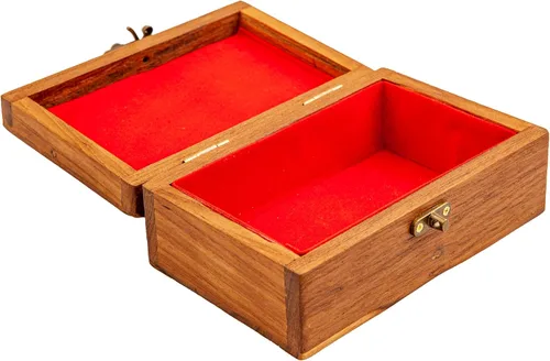 Miniatura 2 de IYARA CRAFT Caja hecha de teca real, utilizada para almacenar joyas o gemas, pendientes, anillos, collares adecuados para mujeres. O comprar como un