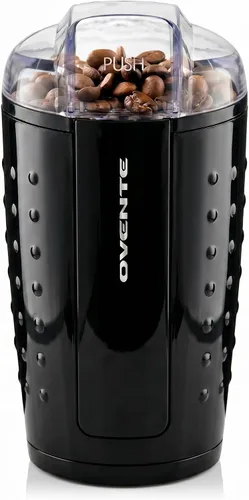 Ovente CG225 Molinillo eléctrico con cuchillas de acero inoxidable para granos de café, especias, nueces, cereales, Negro