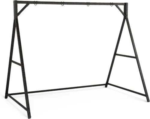VINGLI Soporte de columpio de ratán de 7 pies, marco de columpio para patio, 1200 libras, para exteriores, patio, jardín, color negro