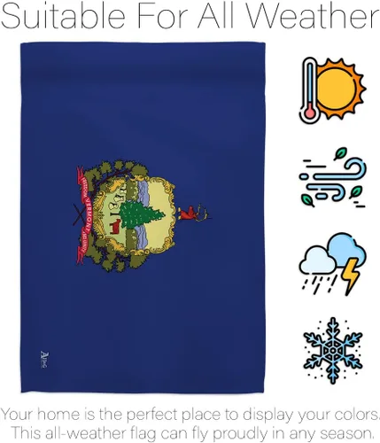 Miniatura 6 de Americana Home & Garden HS140546-BO-02 Vermont Americana States Juego de banderas verticales decorativas para la casa, 28.0 x 40.0 in con mástil