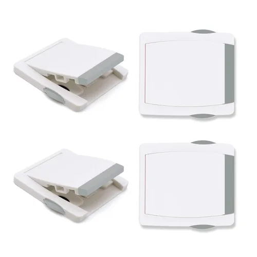 Goodv Cerradura de puerta corrediza para ventana a prueba de niños, 4 paquetes grises (apto para espacios de trabajo de más de 0.42 pulgadas y menos