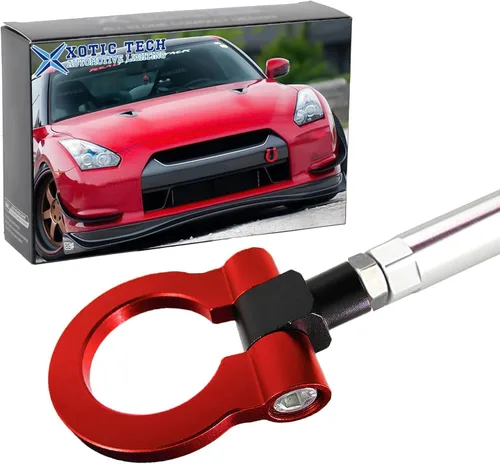 JDM - Gancho de remolque para parachoques delantero y trasero de aluminio para Nissan 370Z GTR Juke Infiniti G37 QX70 FX35 Rojo