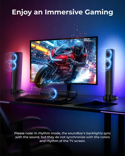Miniatura 6 de ULTIMEA Barra de sonido envolvente virtual de 7.1 canales, barra de sonido para Smart TV con 2 altavoces envolventes, sistema de sonido envolvente
